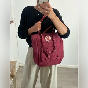 Fjallraven Kanken Totepack Backpack Bag Red Burgundy G-1000 Seat Pad Sweden